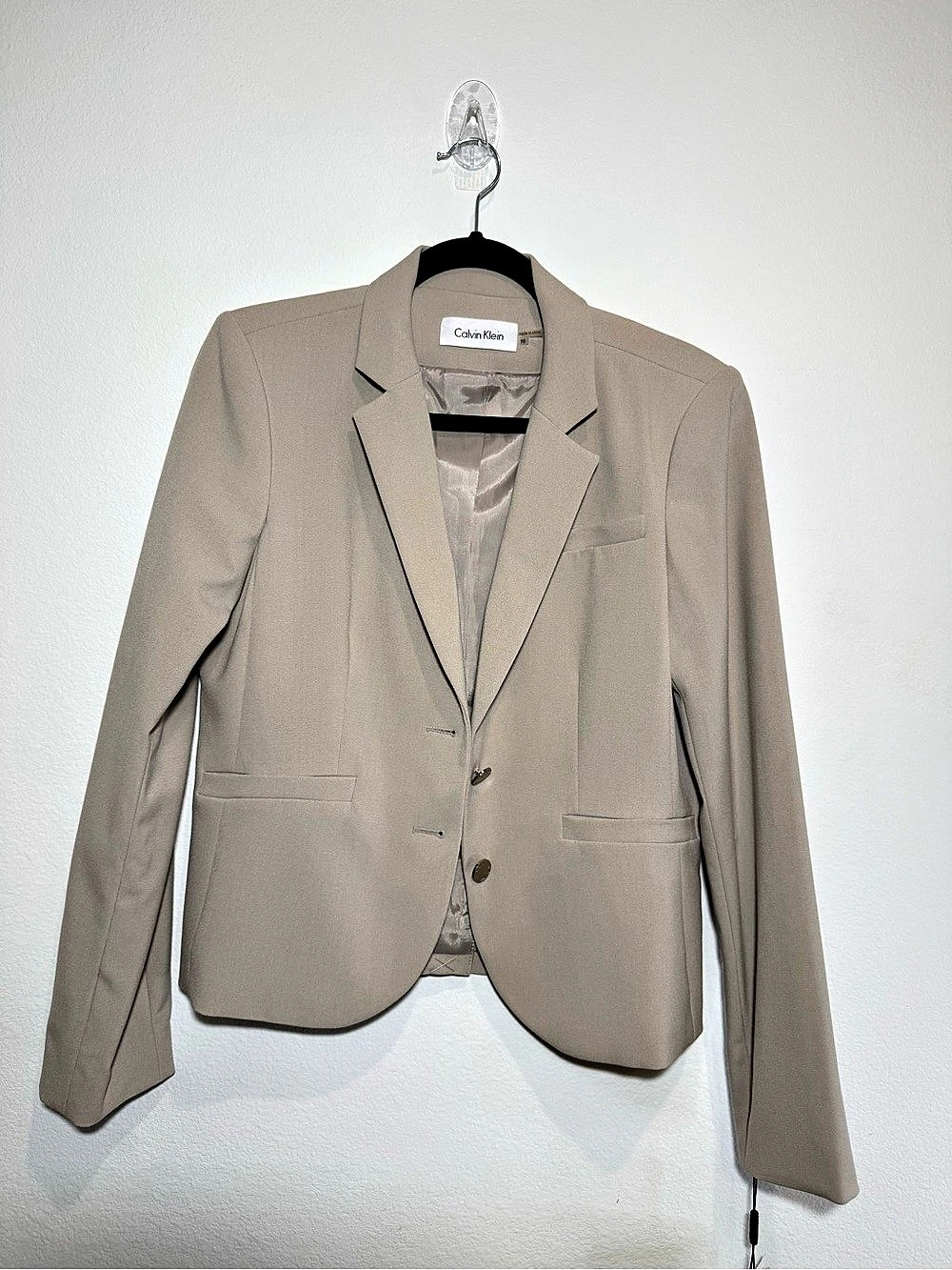 Calvin Klein Women's Blazer in Beige Size 10 NWT